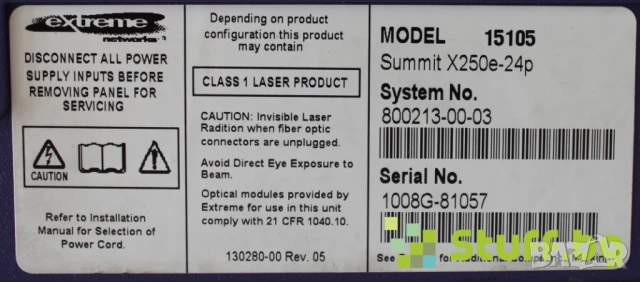 Суич Extreme Networks Summit X250e-24p, снимка 4 - Суичове - 50531233