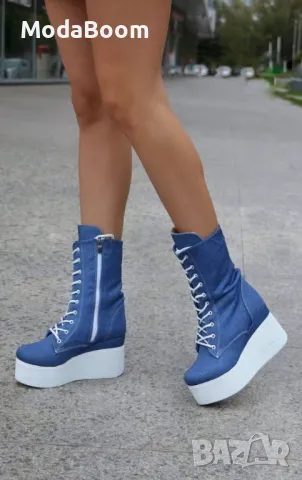 Боти на платформа - Деним