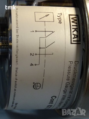 ел. контактен манометър WIKA cont 821.21 0-25Bar Ø85mm G1/2”, снимка 5 - Резервни части за машини - 37246546