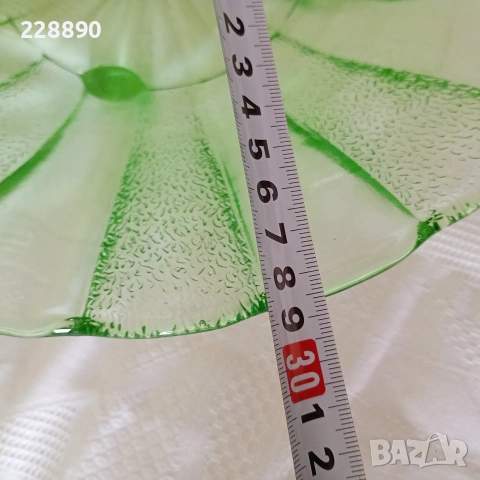 Стъклени фруктиери в зелено , снимка 4 - Антикварни и старинни предмети - 53070321