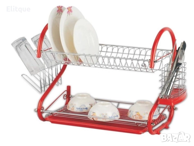 Сушилник за съдове Rosberg, 2 нива, 55х25х38 см, Хром