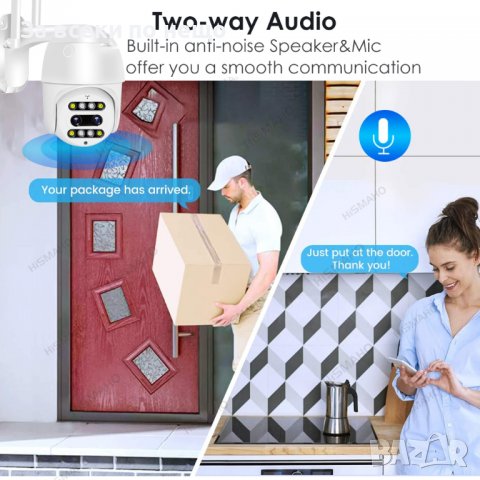 Външни камери с две лещи и оптичен зуум 10пъти до 200метра, снимка 7 - Камери - 36967858