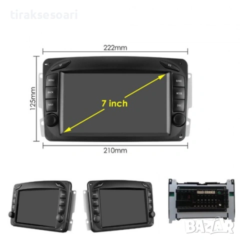 7-инчова мултимедия за Mercedes Benz W203 Vito W639 W168 Vaneo CLK W209 – Android Carplay, снимка 2 - Аксесоари и консумативи - 53037671