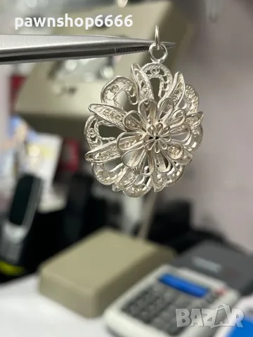Ръчно направена сребърна висулка във филигран стил, снимка 2 - Колиета, медальони, синджири - 48585785