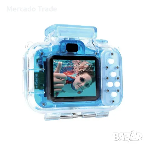 Детски фотоапарат Mercado Trade, Водоустойчив, 5 игри, Син, снимка 2 - Електрически играчки - 50436796