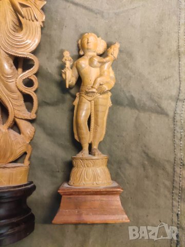 Продавам две дървени индийски статетки, снимка 2 - Декорация за дома - 43453616