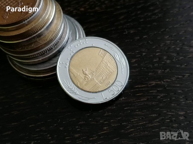 Монета - Италия - 500 лири | 1989г.