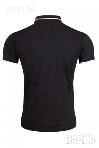 Мъжка тениска с яка 2100 черна, бяла и червена, снимка 5 - Тениски - 36960069