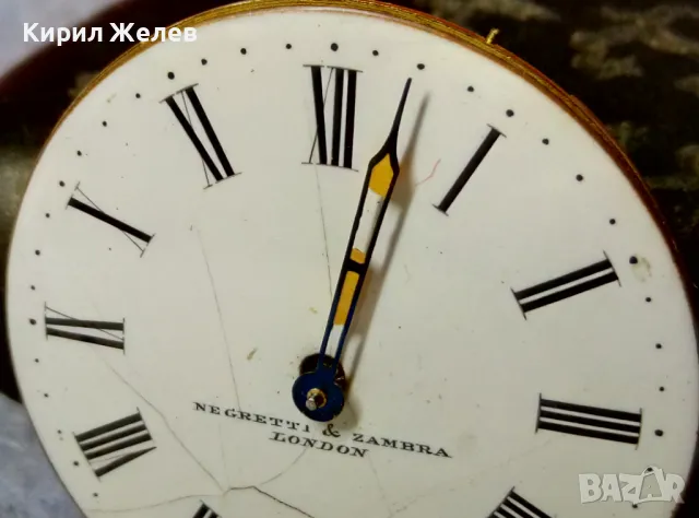 NEGRETTI & ZAMBRA LONDON МЕХАНИЗЪМ от СТАР РЯДЪК МОДЕЛ ДЖОБЕН ЧАСОВНИК с Порц РИМСКИ ЦИФЕРБЛАТ 49622, снимка 5 - Антикварни и старинни предмети - 48623435