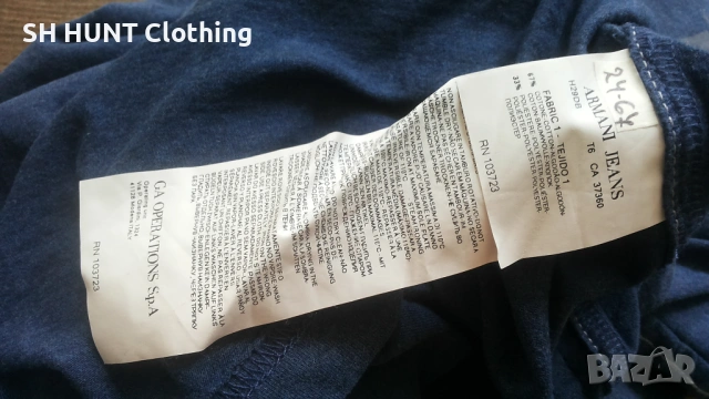 ARMANI JEANS Slim T-Shirt Original Размер M мъжка оригинална тениска 24-67, снимка 10 - Тениски - 53296359