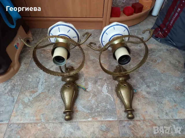 Красиви месингови аплици със порцелан , снимка 3 - Други - 50399507