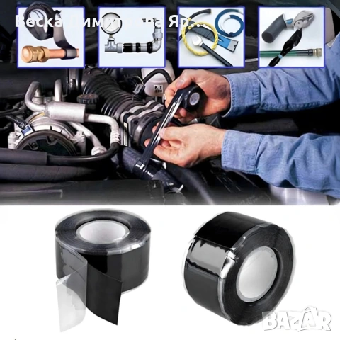 Самозалепваща се силиконова уплътнителна лента черна 25 мм x 3 м, снимка 9 - Други инструменти - 53225917