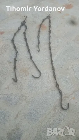 Верига за огнище -2 броя., снимка 3 - Антикварни и старинни предмети - 50276482