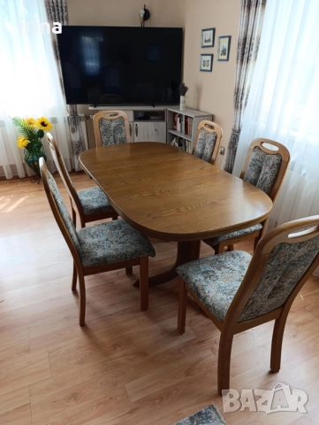 комплект шест стола от масив