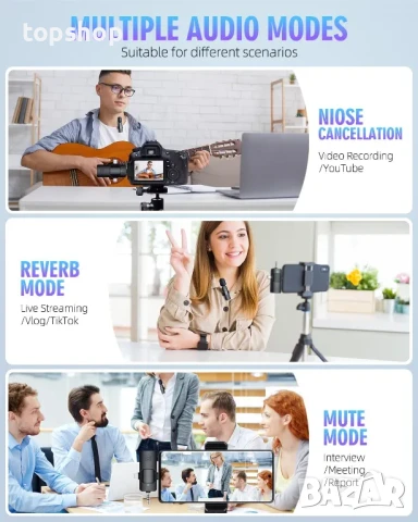 НОВИ безжични мини микрофони K15  за iPhone, iPad, Android, камера, USB-C, 7-часова батерия, снимка 4 - Микрофони - 50501813