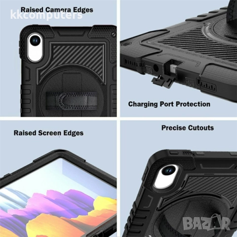 Удароустойчив калъф със задна част от PC и Лента през рамо за Xiaomi Redmi Pad 2 | 360° ротация | Пр, снимка 11 - Калъфи, кейсове - 52117191