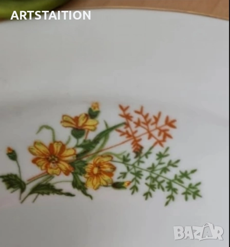 Порцеланови чайник, къща, сосиера, квадратна купа и кръгла , снимка 17 - Сервизи - 47214435