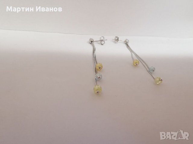 Златни обеци висящи 18 карата , снимка 8 - Обеци - 33213905