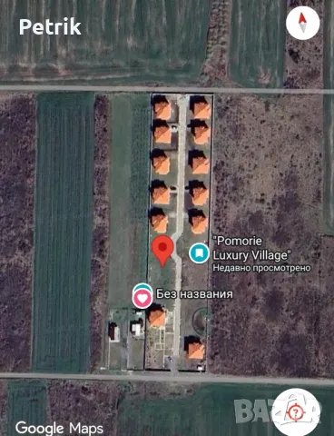 Панорамна гледка към Бургаския залив.Парцел 950м2 Поморие. Адрес: HG9X+CW поземлен имот с проект 