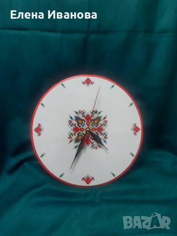 Ръчно рисуван часовник за стена с шевици