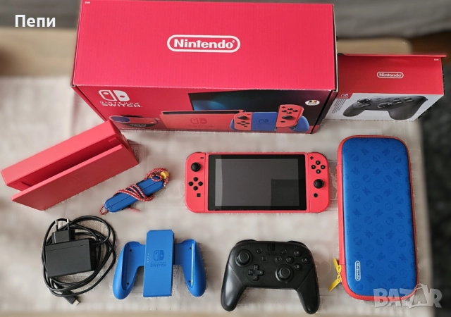 Nintendo Switch - Mario Red & Blue (SPECIAL EDITION) +128GB карта, снимка 15 - Nintendo конзоли - 52985156
