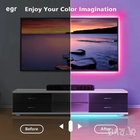 Smart RGB LED Умна блутут диодна лента с дистанционно, снимка 3 - Лед осветление - 49824860