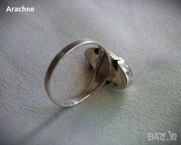 Сребърен ръчнокован дизайнерски пръстен с лабрадорит,Mariana Llanes,Мексико, снимка 4 - Пръстени - 50494415