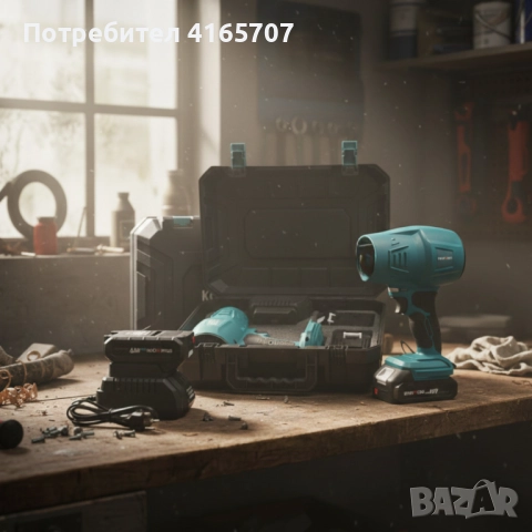 Акумулаторна турбо духалка 36V – Мощен въздушен пистолет с 2 батерии 8Ah и куфар, снимка 5 - Други инструменти - 52753426