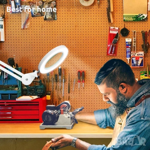 LED лампа с лупа Beyamz, метално въртящо се рамо, светлини в 3 цвята и леща с 5 диоптъра, снимка 6 - Лед осветление - 52926225