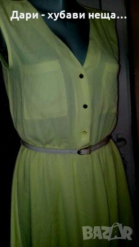 Жълта рокля от шифон🌹👗S/M,M🌹👗арт.1227, снимка 2 - Рокли - 33317680