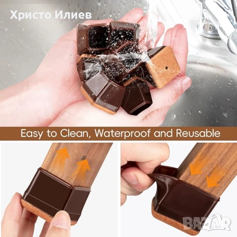 Силиконови протектори за под с филцови подложки за крака на столове 28бр, снимка 5 - Столове - 53270050