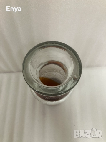 Стъклена ваза с кракле-ефект в основата, снимка 3 - Вази - 52563397