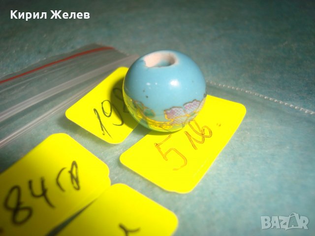 ПОРЦЕЛАНОВО ФЛОРАЛНО ИЗРИСУВАНО ТОПЧЕ за НАНИЗ ГРИВНА НАКИТ 19817, снимка 3 - Колиета, медальони, синджири - 35653674