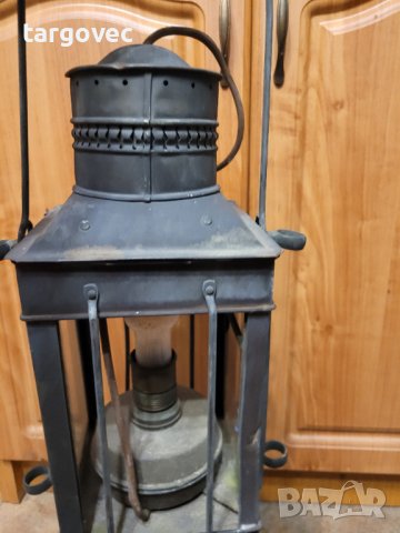 Уникален старинен корабен фенер преди 1900 година, снимка 3 - Антикварни и старинни предмети - 43421268