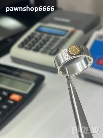 Сребърен пръстен сребро 925 с месинг , снимка 3 - Пръстени - 52942153