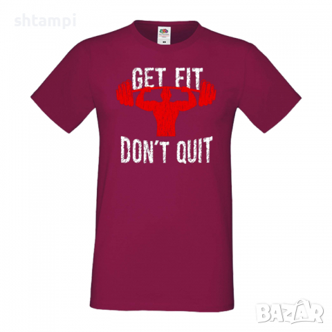 Мъжка тениска Get Fit Don't Quit Фитнес тениска Gym,спорт,Щанги,Тренировки,Спортуване,Gym., снимка 5 - Тениски - 36507019