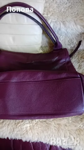 Голяма италианска чанта/ естествена кожа /винено червена, снимка 12 - Чанти - 47480883