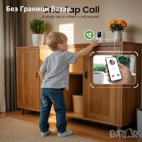Нова Домашна охранителна камера 2K, 2-way talk, TF/Cloud, RTSP, 2.4GHz, снимка 4 - IP камери - 53571904
