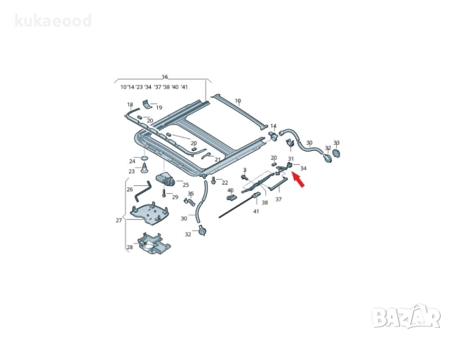 Ремонтен комплект за шини за люк на Audi A4 B5, снимка 5 - Части - 51807122