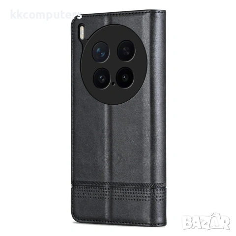 AZNS Калъф-портфейл за vivo X300 Pro 5G- Кожен PU, Магнитен, Стойка, 3 слота за карти, Вкл. Протекто, снимка 11 - Калъфи, кейсове - 53007389