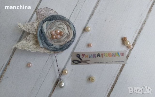 Текстилна брошка, снимка 4 - Други - 37842407