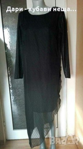 Черна рокля от два пласта🍀❤M,L❤❤арт.4365, снимка 4 - Рокли - 37198306