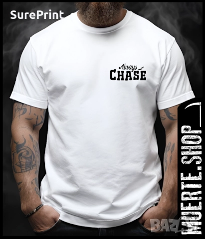 Черна тениска ALWAYS CHASE SKULL, снимка 2 - Тениски - 52434509