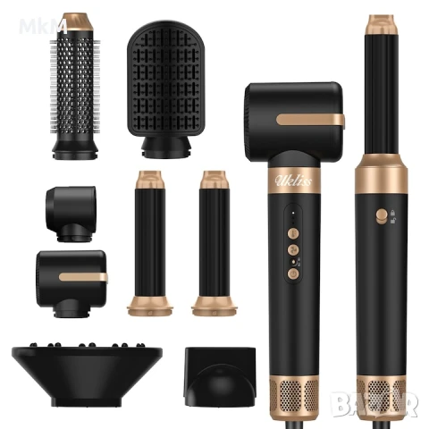 Сешоар Ukliss Airstyler , комплект Styler 7-в-1, високоскоростен безчетков мотор, снимка 4 - Сешоари - 50823650