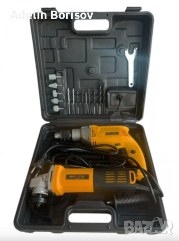 Комплект 2 в 1 бормашина и ъглошлайф на ток, снимка 4 - Ъглошлайфи - 53606172