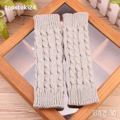 Дамски плетени вълнени ръкавици без пръсти, снимка 6 - Ръкавици - 52641457