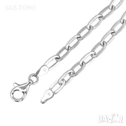 Стилна сребърна верижка от Италия с родиево покритие , снимка 2 - Колиета, медальони, синджири - 53124203
