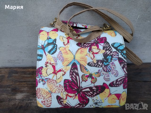 Дамска чанта с пеперуди, снимка 2 - Чанти - 32966533