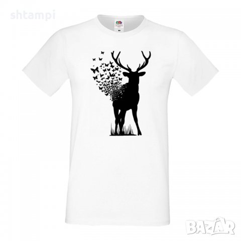Мъжка тениска Deer Butterfly Елен Пеперуди,Изненада,Подарък,Празник , снимка 6 - Тениски - 36813830