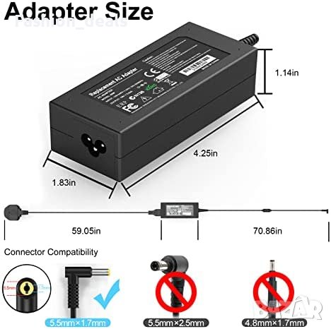 Ново зарядно 65W за лаптоп Acer Aspire Стенен адатпер захранващ кабел , снимка 2 - Друга електроника - 40133106